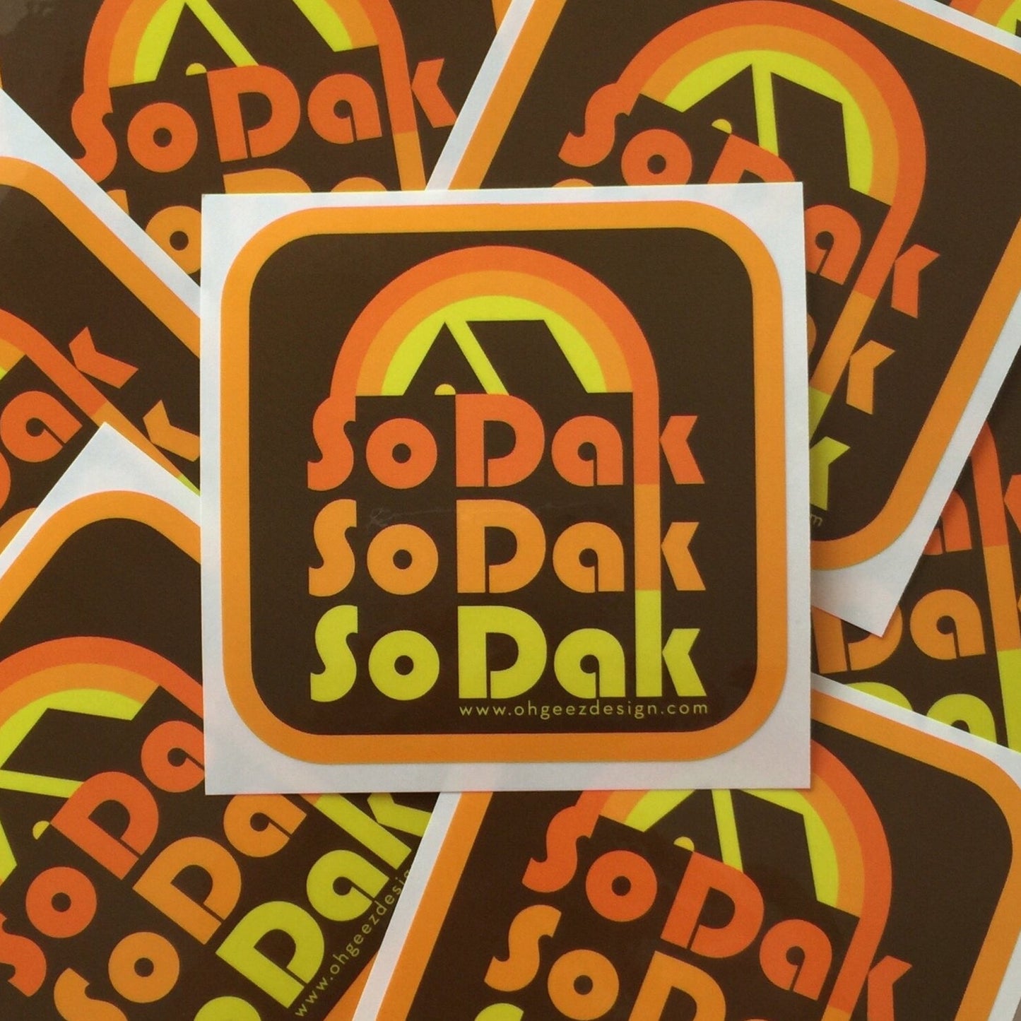 SoDak Retro Brown Sticker