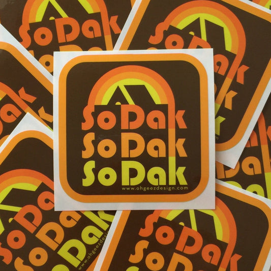 SoDak Retro Brown Sticker