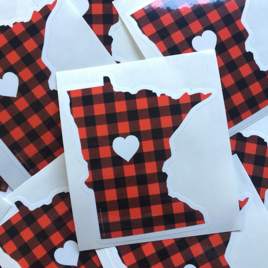 Minnesota Love Flannel Sticker