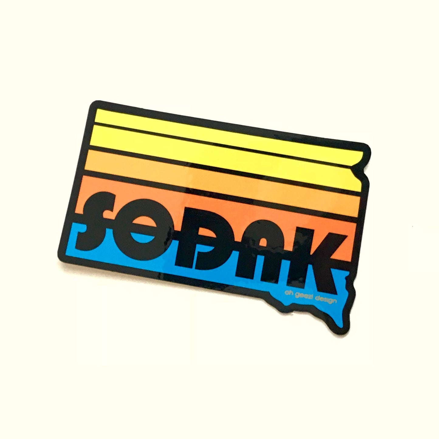 SoDak Sunset Black Retro Sticker