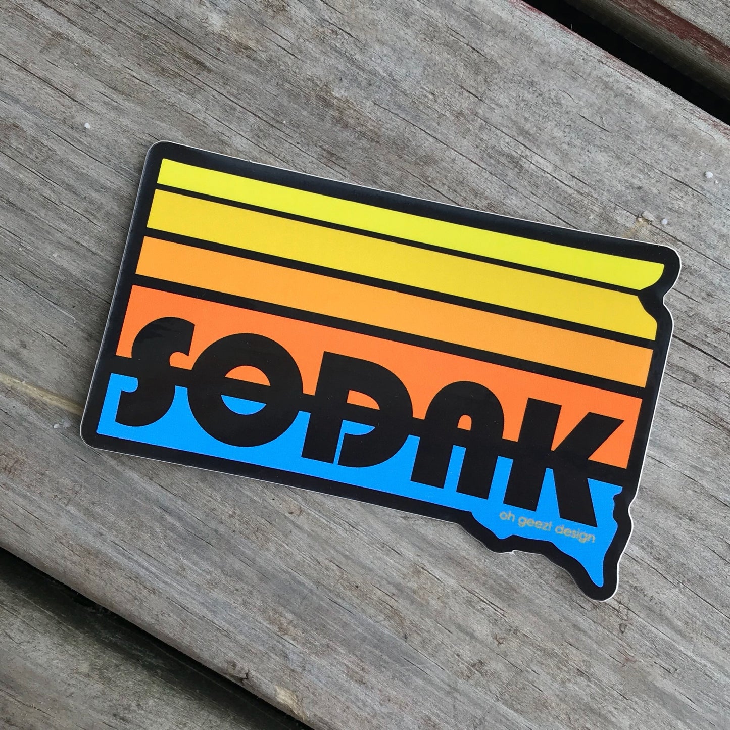 SoDak Sunset Black Retro Sticker