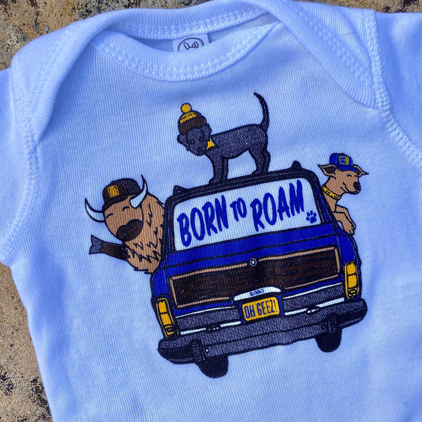 Born To Roam Wagoneer Baby Onesie