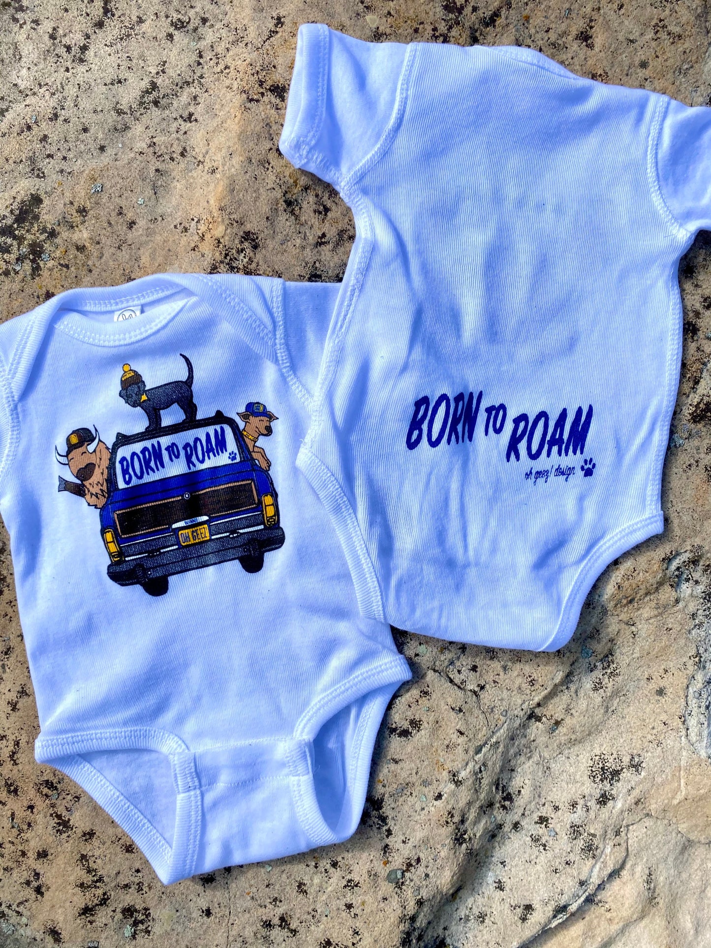 Born To Roam Wagoneer Baby Onesie