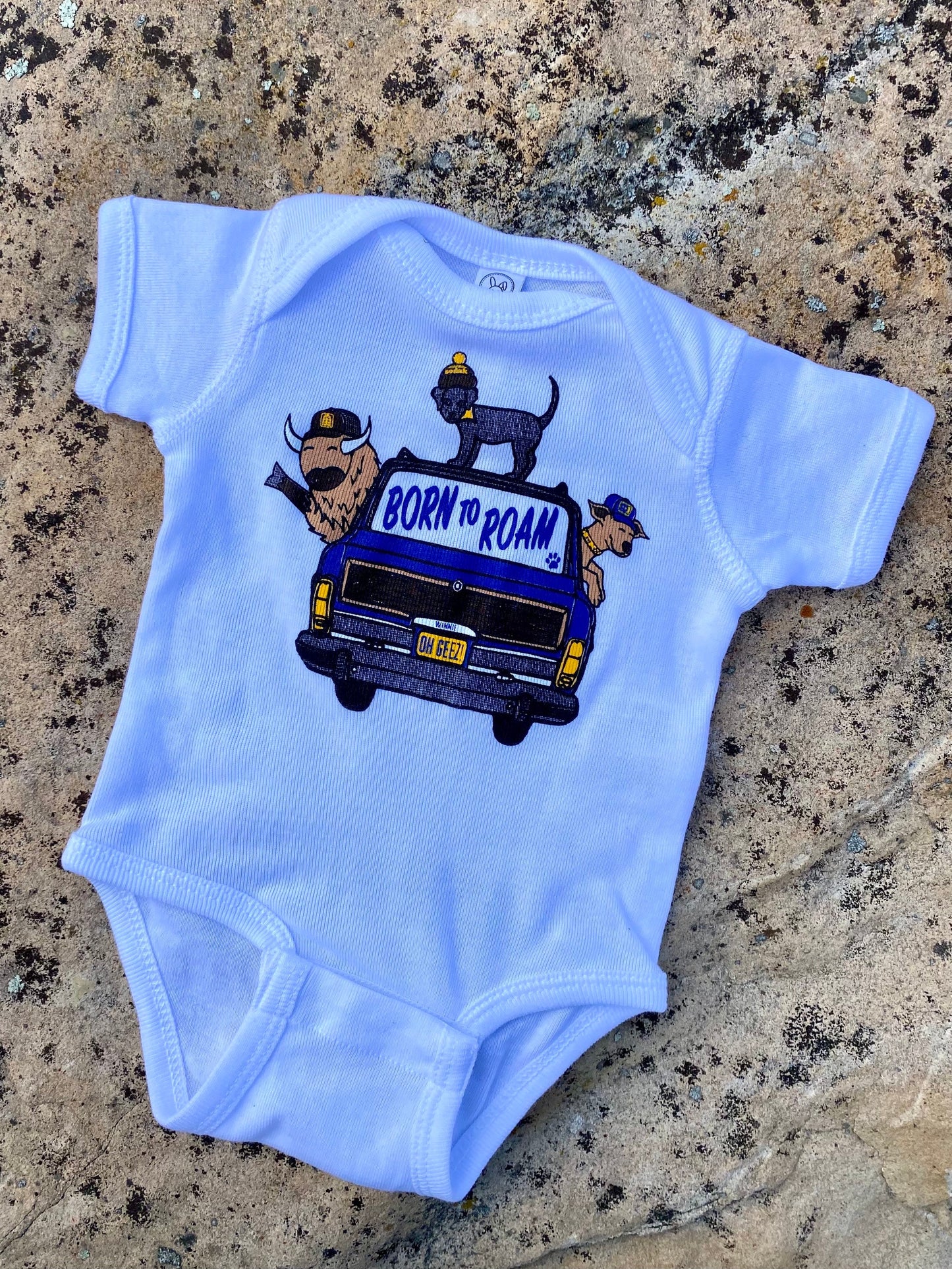 Born To Roam Wagoneer Baby Onesie