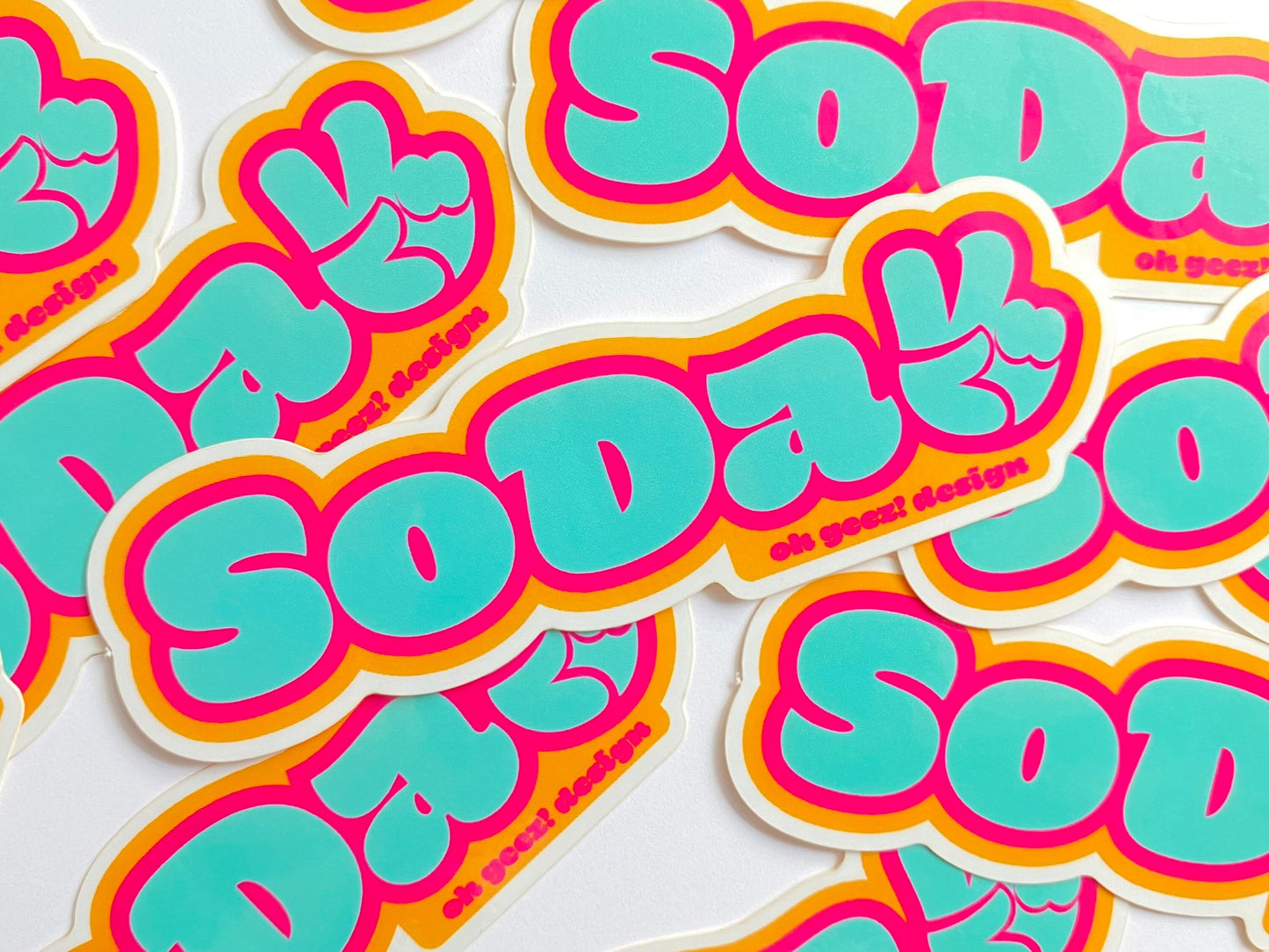 SoDak Peace Teal Pink Orange Sticker