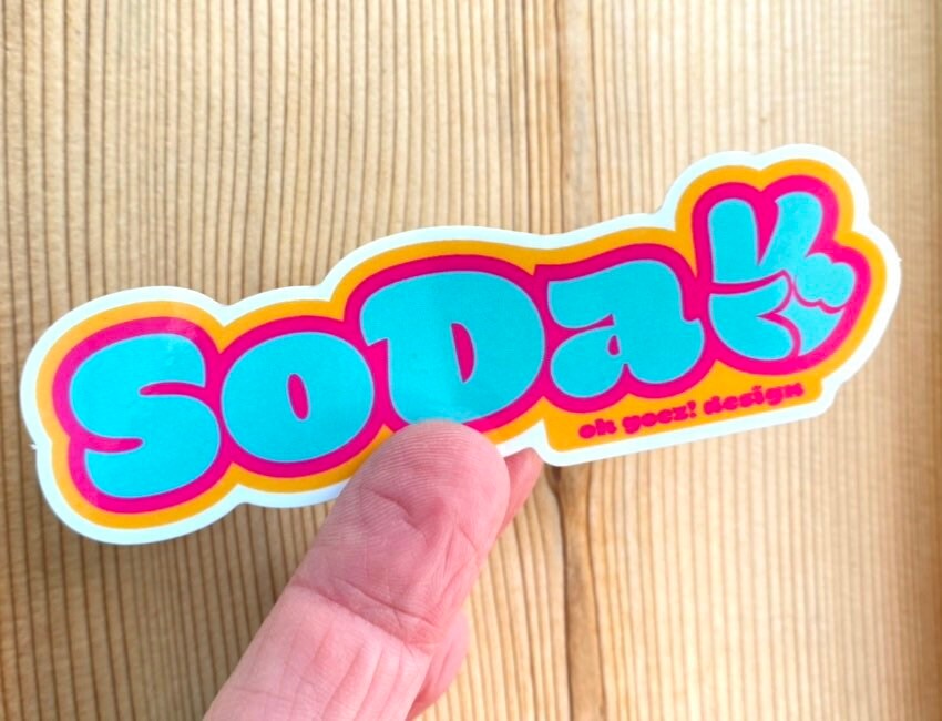 SoDak Peace Teal Pink Orange Sticker