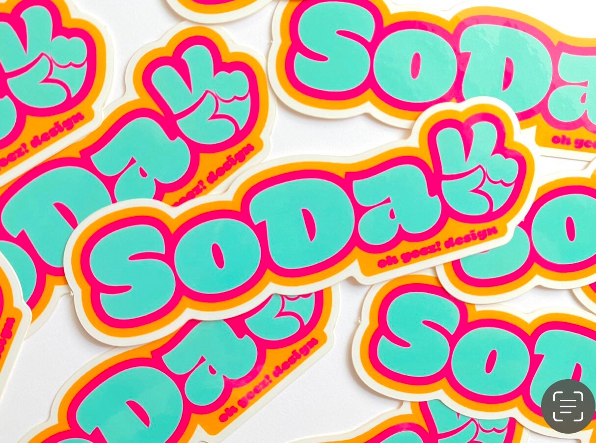 SoDak Peace Teal Pink Orange Sticker