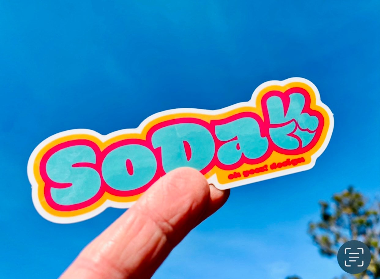 SoDak Peace Teal Pink Orange Sticker