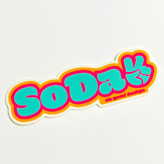 SoDak Peace Teal Pink Orange Sticker