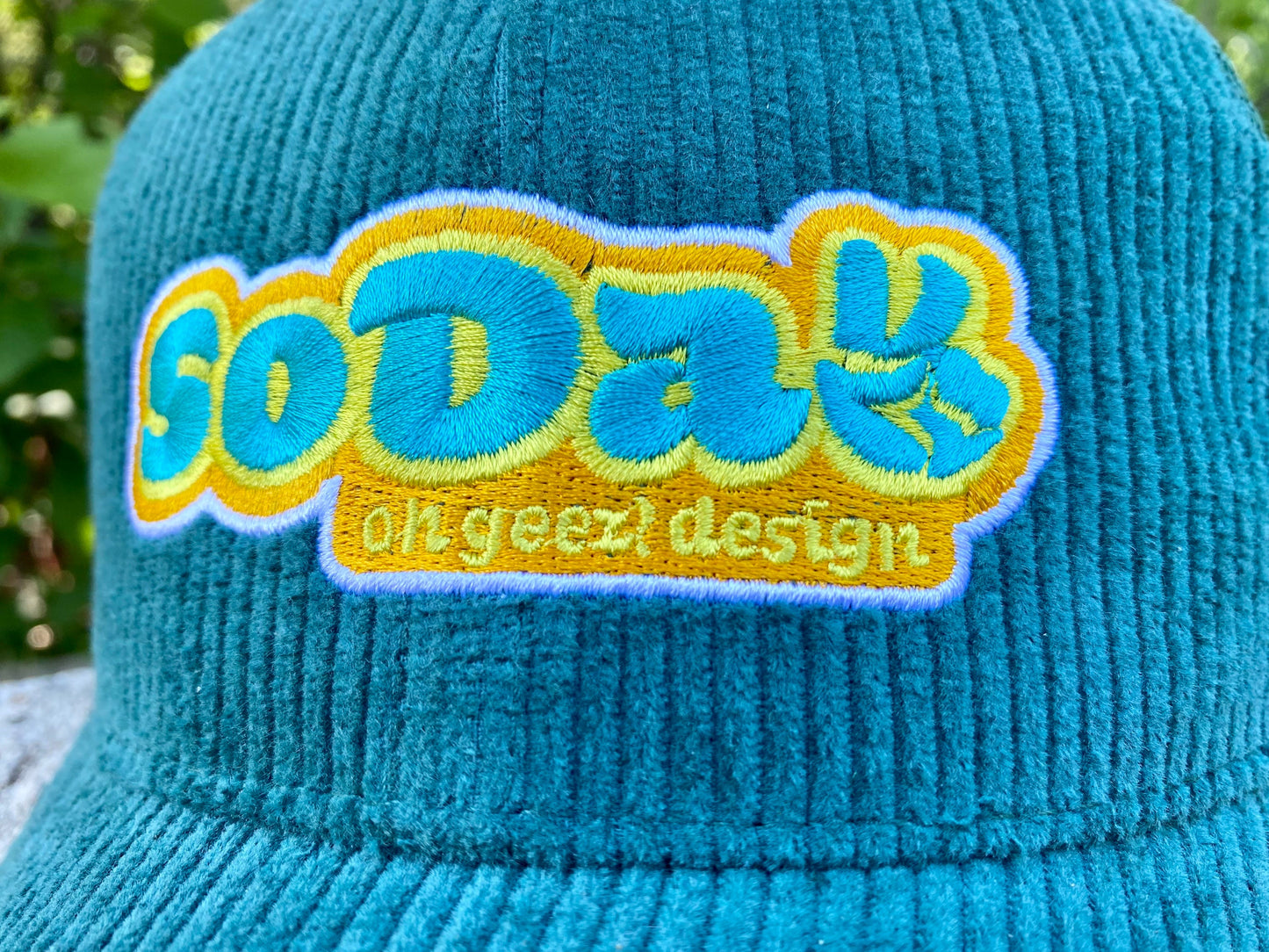 SoDak Peace Corduroy Embroidered Hat by Oh Geez! Design