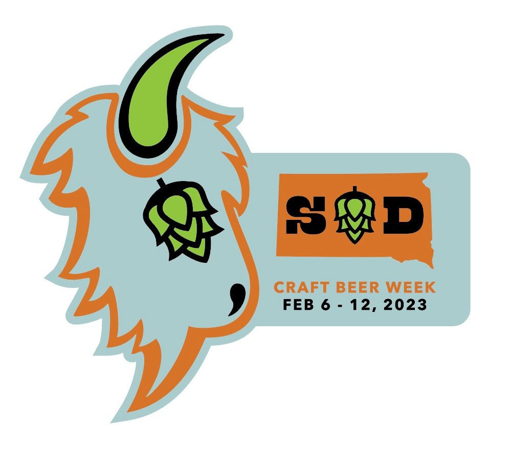 Hops and Horns Sticker - 2023 South Dakota Craft Beer Week Sticker