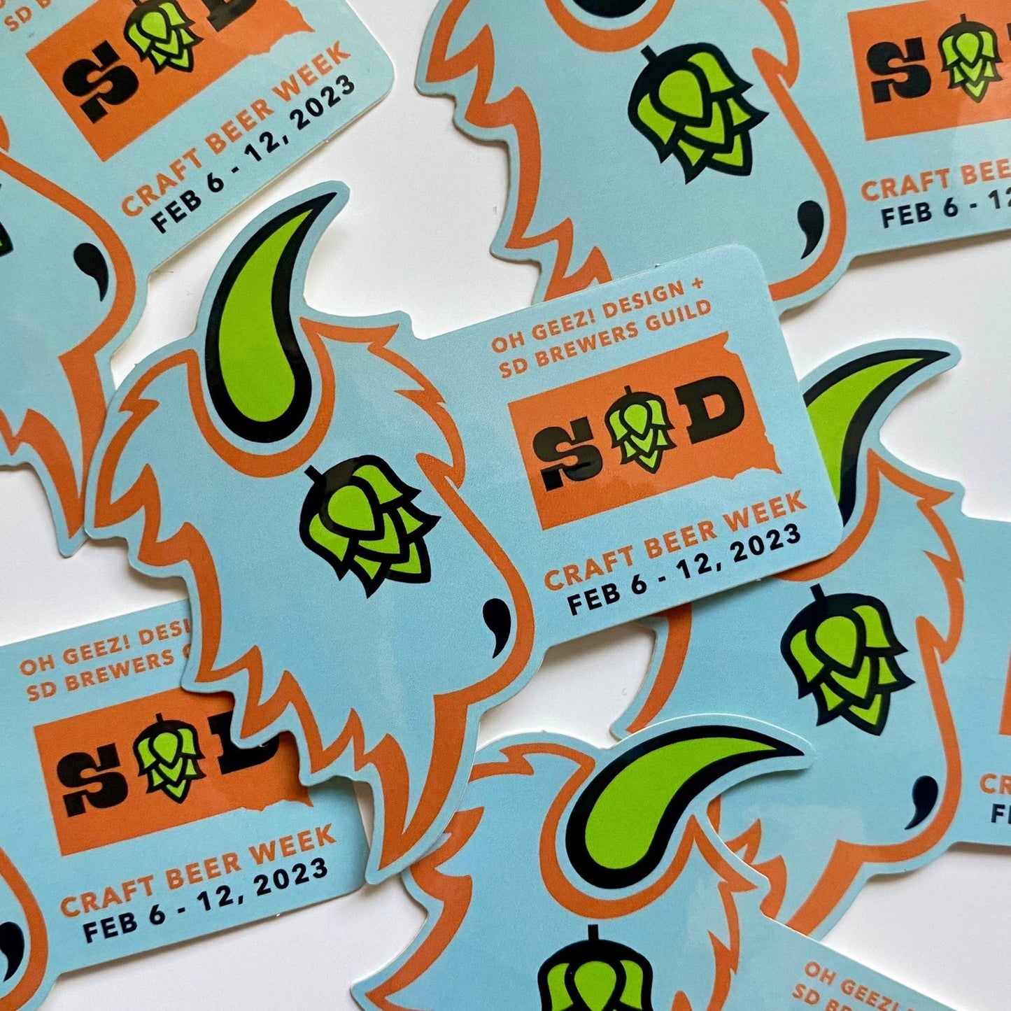 Hops and Horns Sticker - 2023 South Dakota Craft Beer Week Sticker