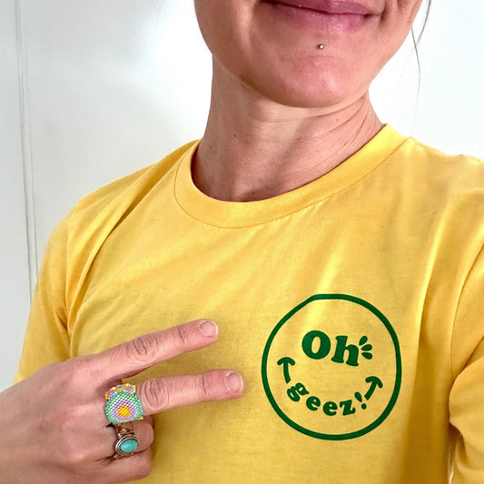 Oh Geez! Design Smiley Yellow Unisex T-shirt