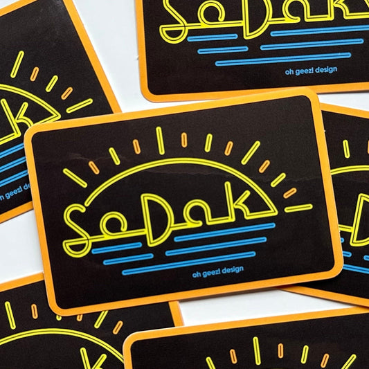 SoDak Neon Sun Sticker