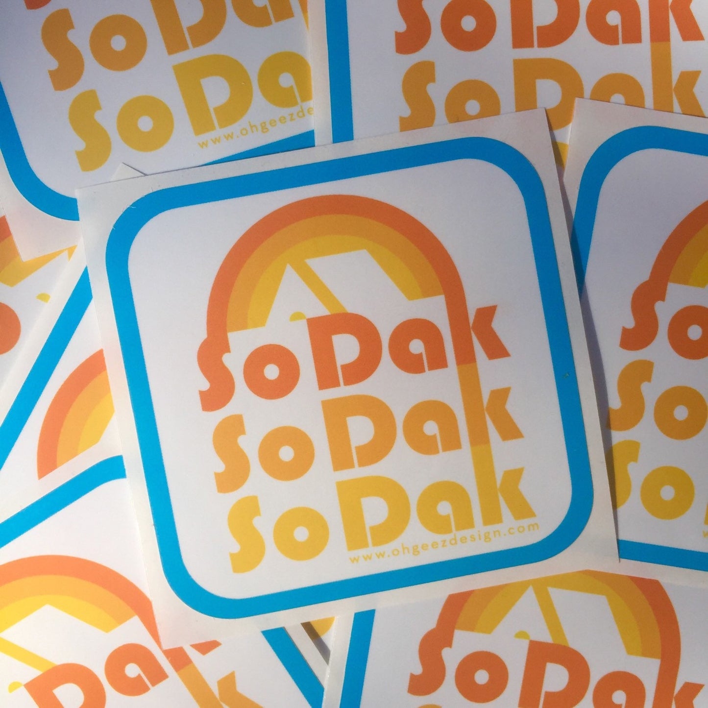 SoDak Retro White Sticker