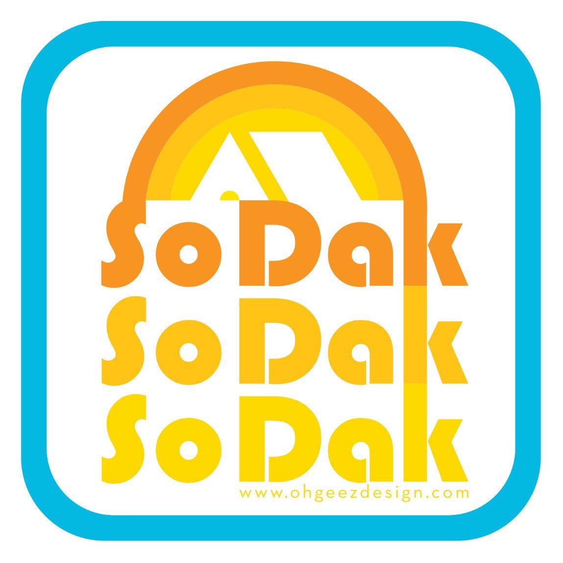 SoDak Retro White Sticker